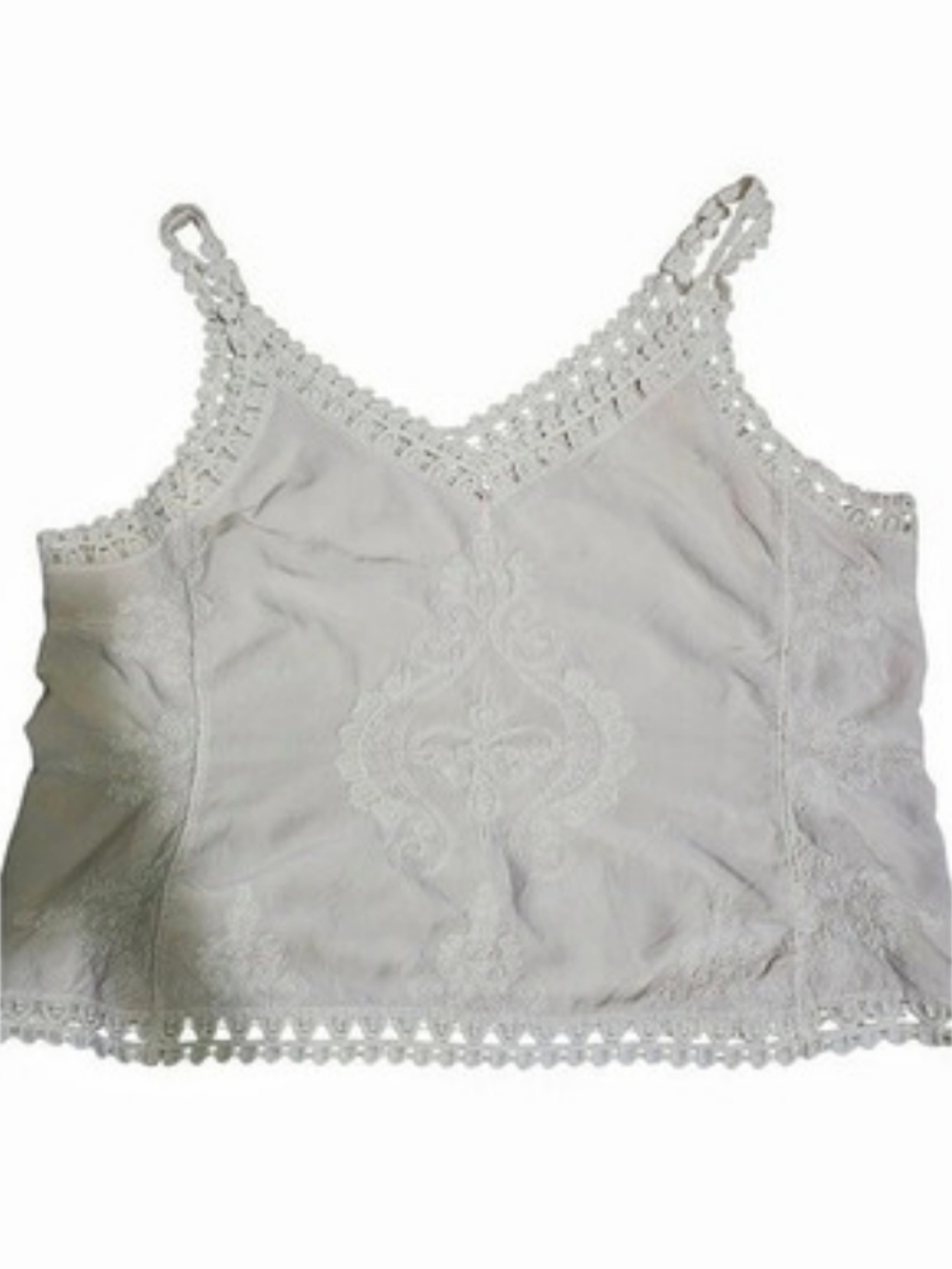 Ultra Pink Crochet and Embroidered Tank Top